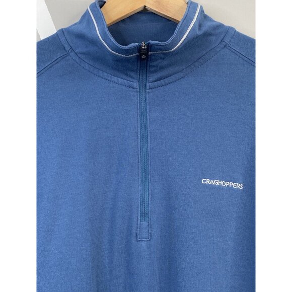 Craghoppers Long Sleeve ¼ Zip Pullover Men’s XXL Blue Insect Shield Stretch UK - Picture 7 of 16
